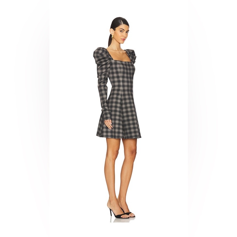 Selkie Gray Plaid Long Sleeve Dress